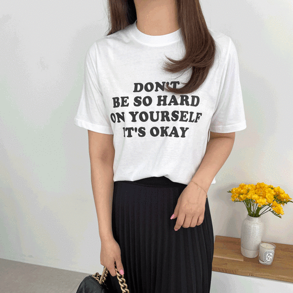 블랭크바이 - okay 영문 레터링 티셔츠